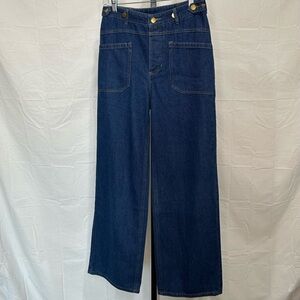 Entro Blue Flare Wide Leg High Rise Jeans.   Size Medium